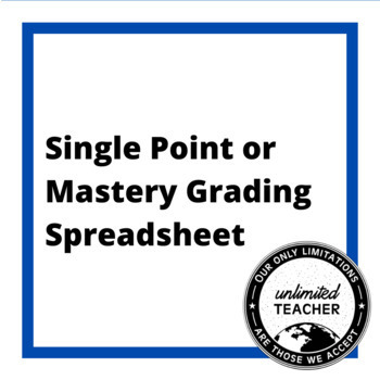 Preview of Single Point or Mastery Grading Spreadsheet