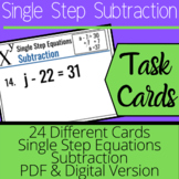 Single-Step Subtraction Equation Task Cards: PDF and Boom Cards™