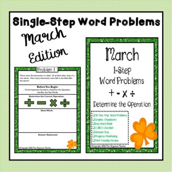 Preview of Single Step Word Problems All Operations (March Edition)