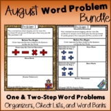 Single Step and Two Step Word Problems BUNDLE (August Back