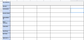 Preview of Single Subject Weekly Lesson Plan