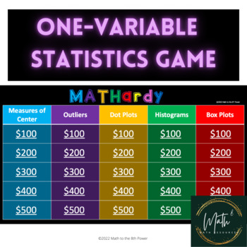 Preview of Single Variable Statistics Review Game | One-Variable Stats Game