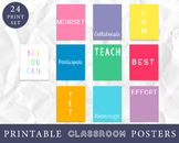 Single Word Motivational Growth Mindset Quotes Classroom B