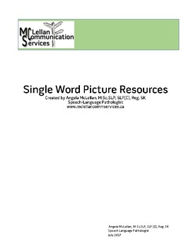 Preview of Single Word Picture Resource | Word Finding | Phonological Awareness | Syllables