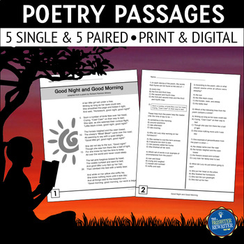 Preview of Single and Paired Poetry Comprehension Passages Set 1