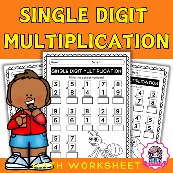 Preview of Single digit Multiplication | Basic Multiplication skill | Worksheets | Math