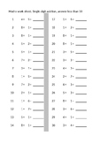 Single digit addition fluency sheet