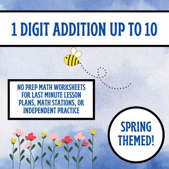 Preview of Single digit addition - spring edition - picture supports