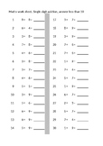 Single digit addition with double digit answer