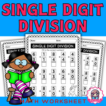 Preview of Single digit division | Basic Division skill | Worksheets | Math