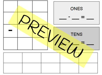 Preview of Single or Double Digit Subtraction Math Organizer (Google Drive Compatible) 