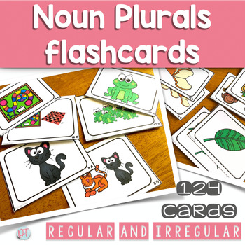 Preview of Singular & Plural Nouns Flashcards | Regular & Irregular | Grades K, 1, 2