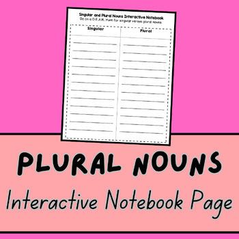 Preview of Singular & Plural Nouns- INTERACTIVE NOTEBOOK