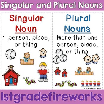 singular plural nouns one and more than one by 1stgradefireworks