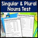 Singular & Plural Nouns Test: 2-Page Singular and Plural Noun Quiz w/ Answer Key