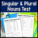 Singular & Plural Nouns Test: 2-Page Singular and Plural N