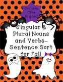 Singular & Plural Nouns and Verbs Sentence Sort for Fall