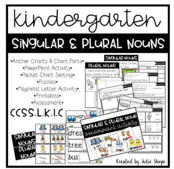 Preview of Singular & Plural Nouns for Kindergarten {CCSS.L.K.1.C}