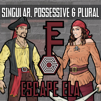 Preview of Singular, Plural & Possessive Nouns Escape Room Activity - Printable & Digital