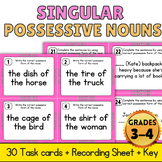 Singular Posessive Nouns Grammar Task Cards | Digital & Printable