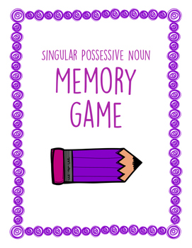Preview of Singular Possessive Noun Memory Game