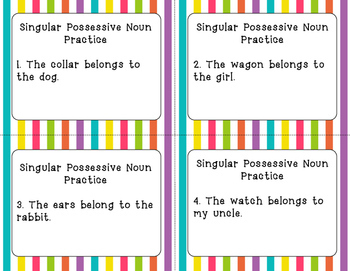 Singular Possessive Nouns by Fourth Grade Frenzy | TpT