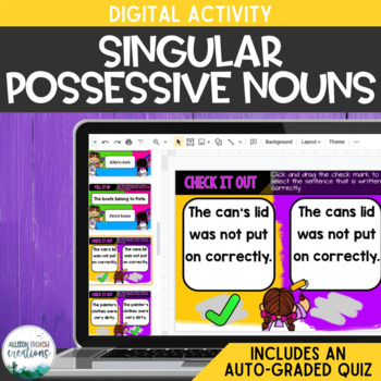 Preview of Singular Possessive Nouns Digital Activity using Google Slides