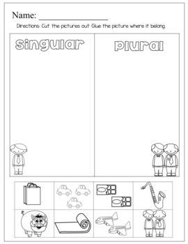 Preview of Singular and Plural Cut and Match Activities