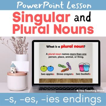 Preview of Singular and Plural Noun Grammar Interactive PowerPoint Lesson / -s, -es, -ies