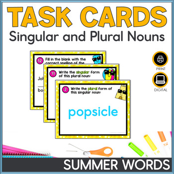 Plural Nouns: Worksheets and Task Cards