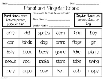 singular and plural nouns by giraffe and zebra creations tpt