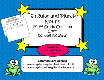Preview of Singular and Plural Nouns: 2nd Grade Common Core Sorting Activity