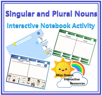 Preview of Interactive Singular and Plural Nouns Activity for IWB