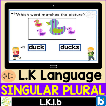 Preview of Singular and Plural Nouns Boom Cards™ | Grammar Practice Game