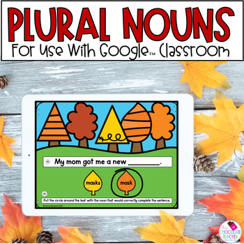 Preview of Singular and Plural Nouns - Fall Grammar - Google™ Slides