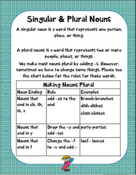 Singular and Plural Nouns Pack by Southern Lit | TpT
