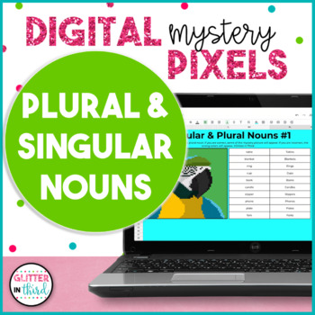 Preview of Singular and Plural Nouns Pixel Art Digital Grammar Activities Mystery Picture