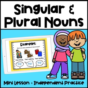 Preview of Singular and Plural Nouns | PowerPoint | Google Classroom | Worksheets