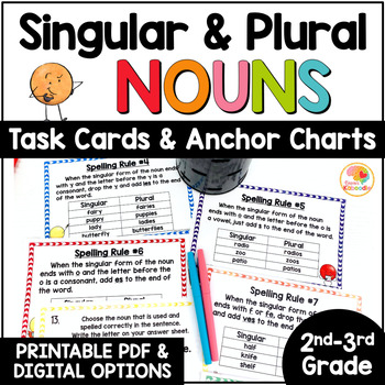 Preview of Singular and Plural Nouns Possessives: Anchor Charts and Task Cards 2nd & 3rd Gr