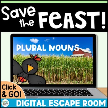 Preview of Singular and Plural Nouns Digital Escape Room Game - Grammar Practice Activities