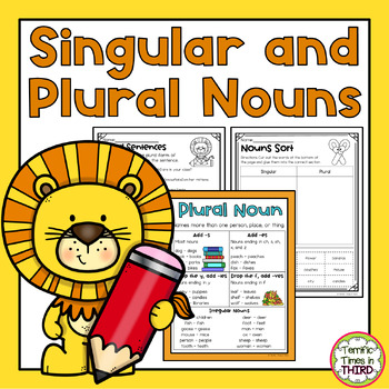 Preview of Singular and Plural Nouns Unit - No Prep Worksheets and Posters