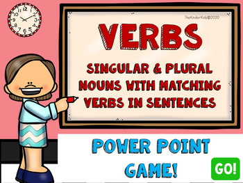 Preview of Singular and Plural Nouns With Matching Verb PowerPoint Game