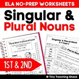 Singular and Plural Nouns Worksheets & Posters for 1st Grade