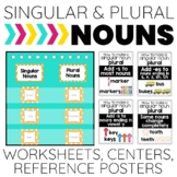 Singular and Plural Nouns Activities Worksheets Sort Cente