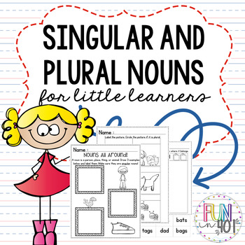 Preview of Singular and Plural Nouns for Kindergarten and Little Learners!
