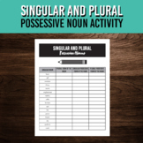 Singular and Plural Possessive Noun Worksheet | Printable 
