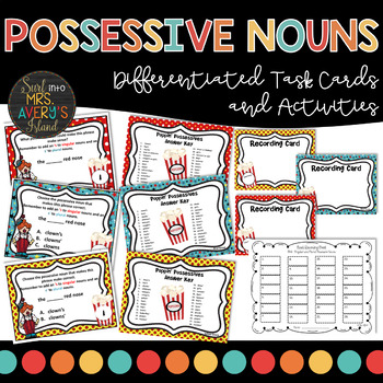 Preview of Possessive Nouns Task Cards and Activities