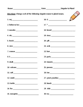Preview of Plurals Rules, Worksheet, and Detailed Answer Key
