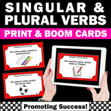 BOOM Cards Verbs Subject Verb Agreement Grammar Review Tas