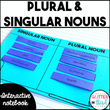 Preview of Singular and plural nouns activities Interactive Notebook